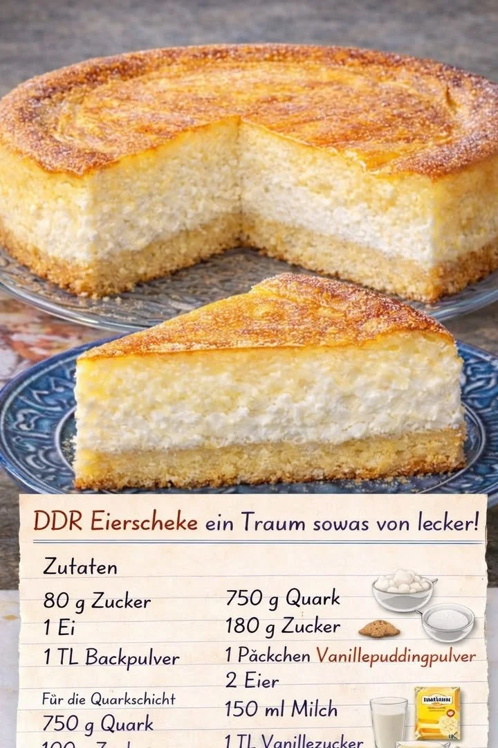 DDR Eierschecke – traditioneller deutscher Kuchen mit Eiern und Quark