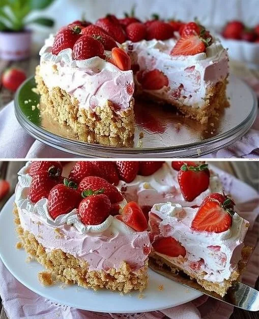 Leckerer Erdbeerkuchen ohne Backen, ideal für Sommer und Feste