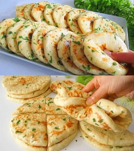 Schnelles Rezept für 10 Minuten Fladen aus frischen Zutaten.