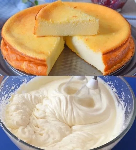 Fantastischer Käsekuchen ohne Schnickschnack auf einem Tellerrand serviert.