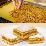 Großmutters Apfelkuchen vom Blech mit Äpfeln auf einem Backblech