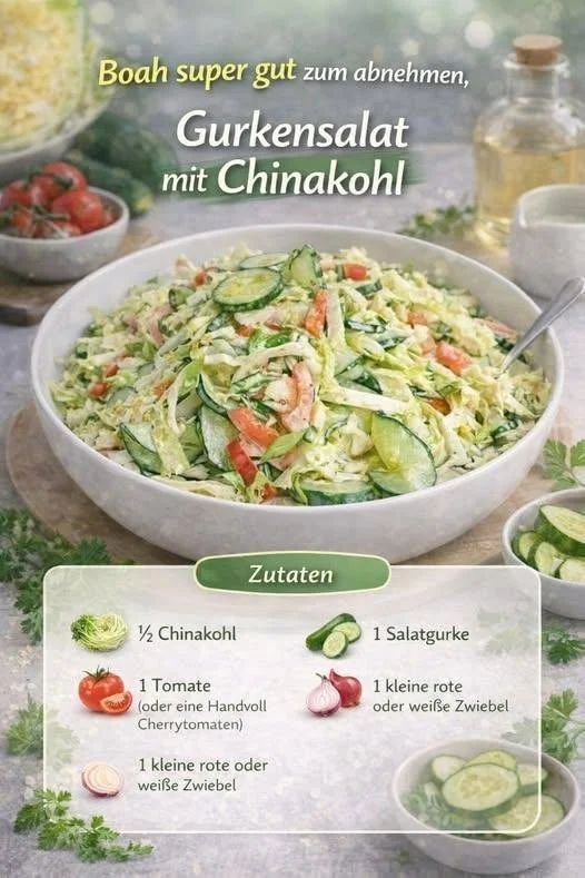 Gurkensalat mit Chinakohl - gesunde und erfrischende Beilage