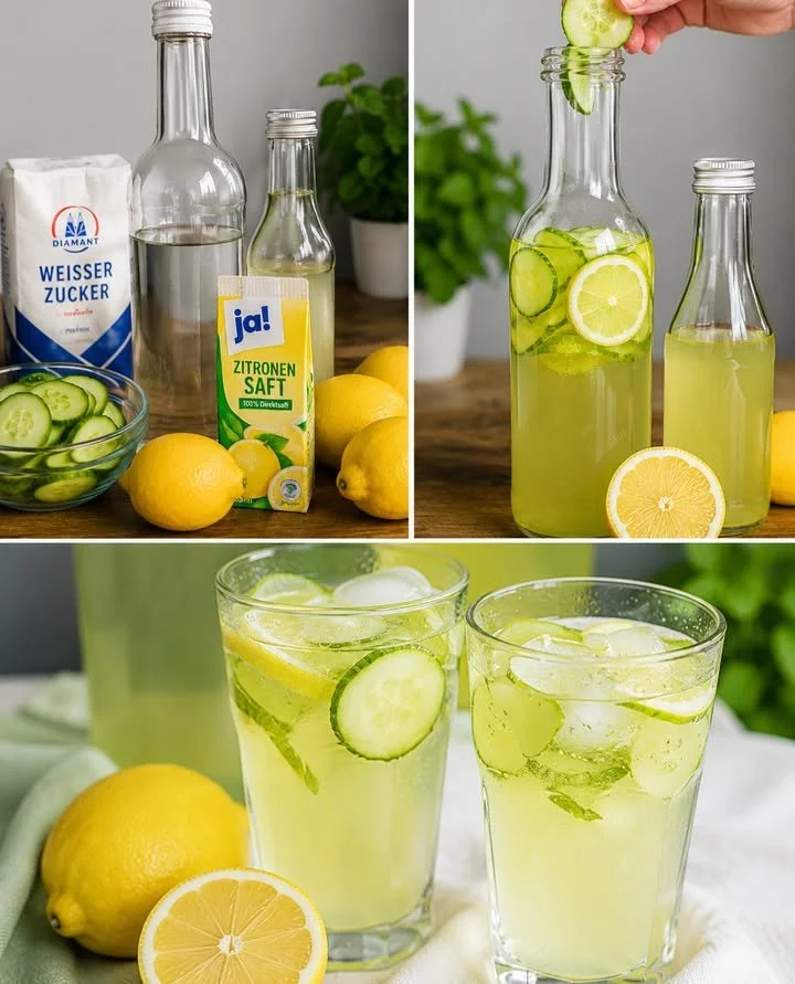 Erfrischendes Ingwer Zitronenwasser in einem Glas mit frischen Ingwerstücken und Zitronenscheiben.