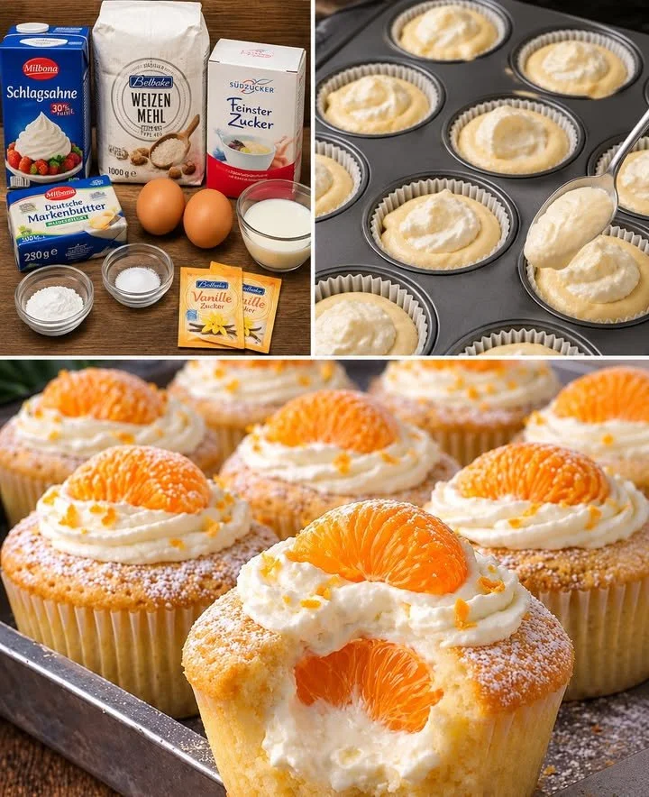 Frisch gebackene Käsekuchen Muffins auf einem Teller serviert.