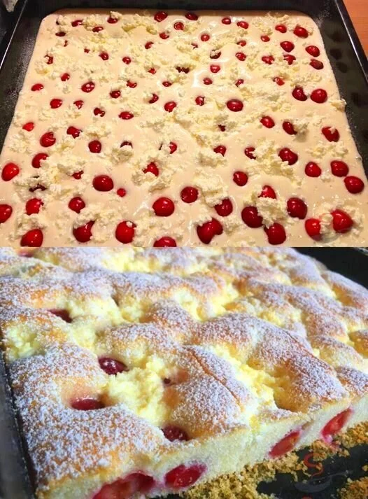 Leckerer Kirschkuchen mit saftigen Kirschen und fluffigem Teig.