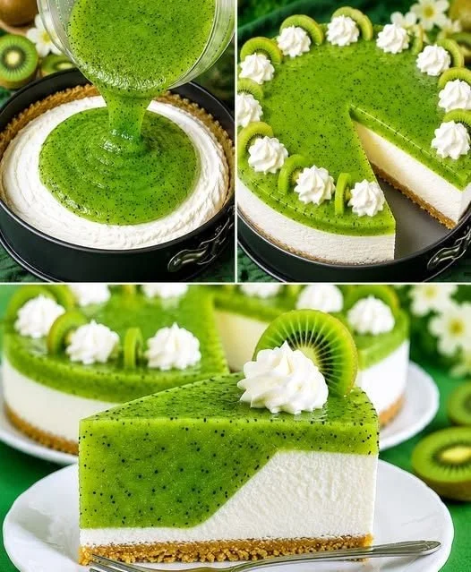 Kiwi Torte mit Frischkäse, ohne Backen - eine köstliche Dessertoption