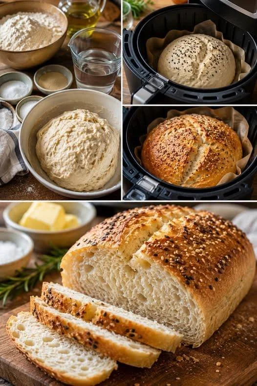 Knuspriges Airfryer-Brot frisch aus der Heißluftfritteuse
