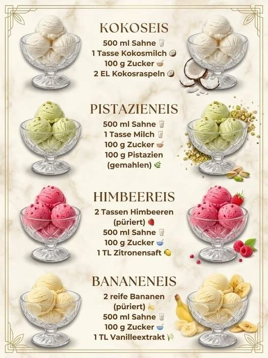 Eine köstliche Kugel Kokosnusseis in einer Waffel auf einem Holztablett.