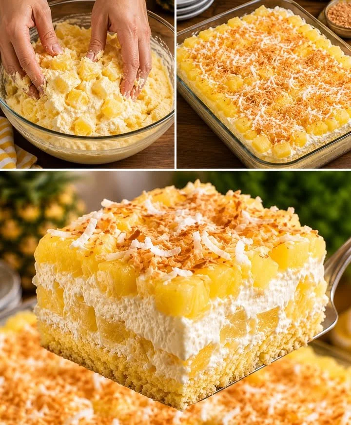 Saftiger Kuchen mit Pudding auf einem Teller, garniert mit Früchten.