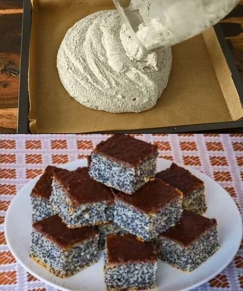 Leckerer Mohnkuchen auf einem Teller, ideal für Kaffeepausen.