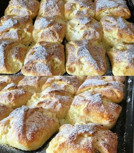 Omas Quarktaschen frisch gebacken auf einem Teller