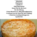 Leckerer Pfirsichkuchen frisch gebacken mit saftigen Pfirsichen