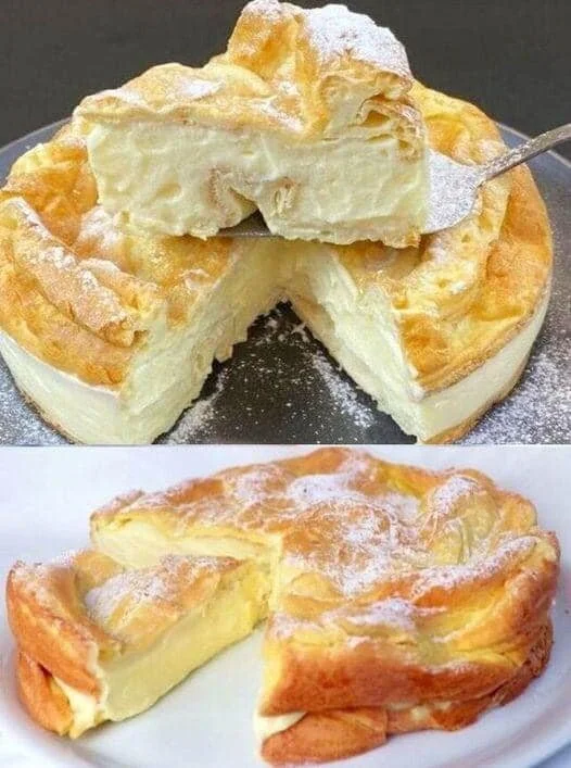Polnischer Puddingkuchen serviert auf einem Teller