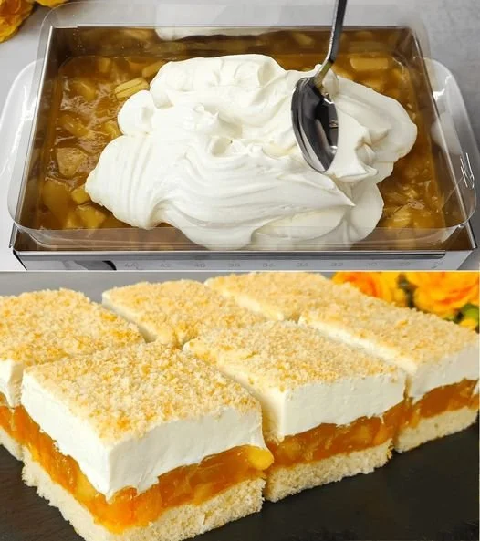 Leckere Puddingschnitten, ein verführerisches Dessert auf einem Teller