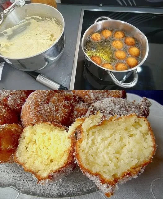 Leckere Quarkbällchen frisch zubereitet und serviert