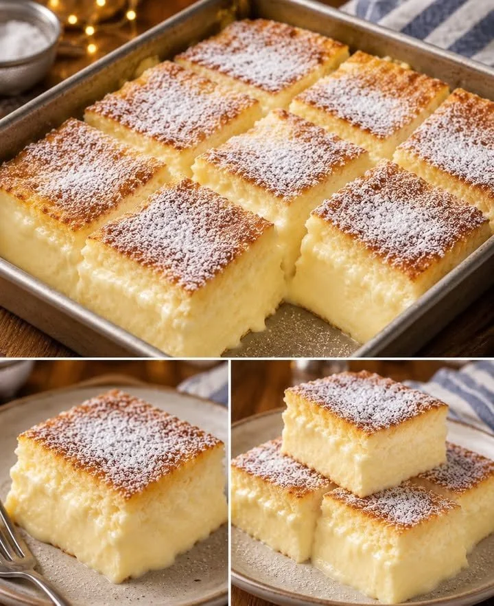 Quarkkuchen vom Blech mit Vanillepudding, leckerer deutscher Kuchen