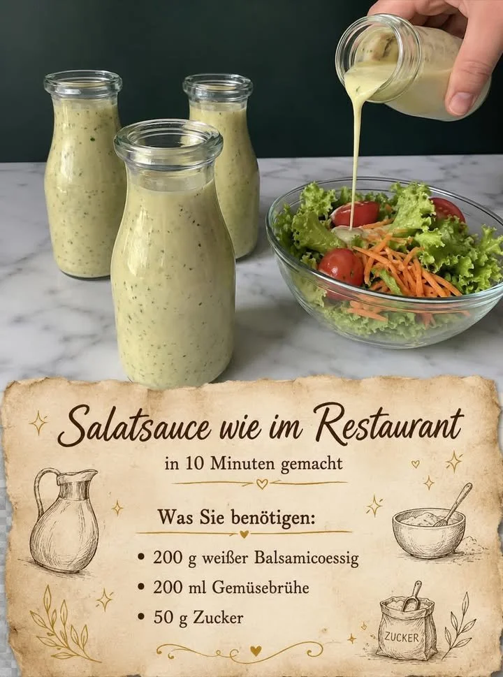 Leckere Restaurant-Salatsauce für frische Salate