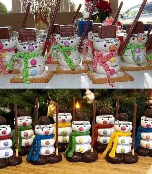 Leckere Schneemann-Kekse für die Winterfeier