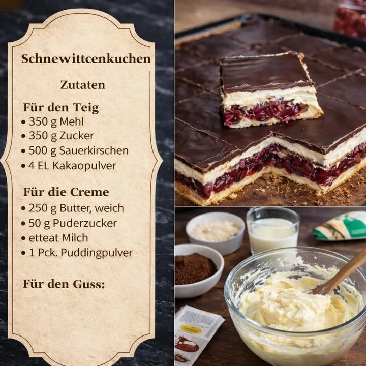 Zarter Schneewittchenkuchen mit Äpfeln und Sahne für süße Genussmomente.