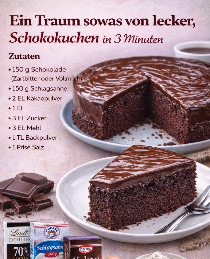 Schneller Schokokuchen in 3 Minuten - einfach und köstlich zubereitet