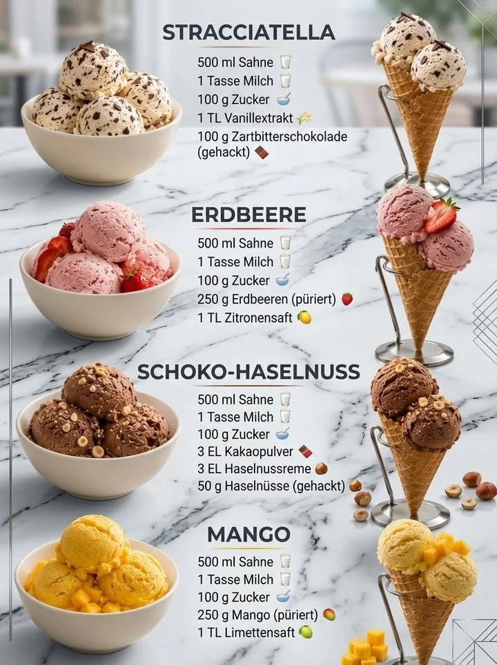 Stracciatella-Eis in einer Waffel mit Schokoladenstückchen