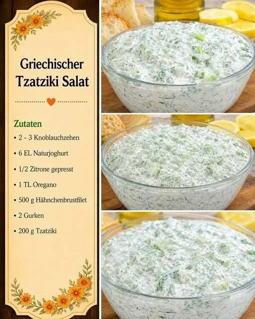 Schüssel Tzatziki wie beim Griechen mit frischen Zutaten.