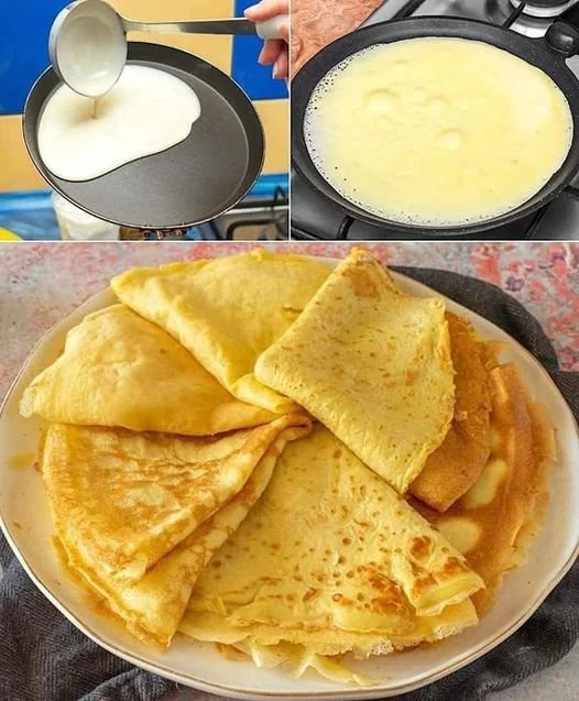 Leckere Vanille Pfannkuchen auf einem Teller serviert
