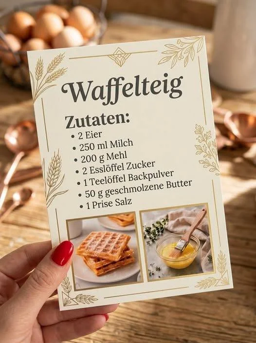 Leckere Waffeln wie vom Jahrmarkt auf einem Teller serviert