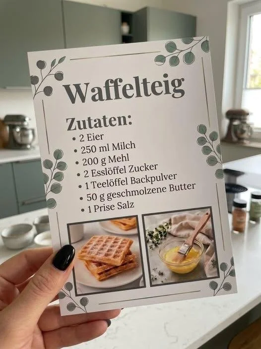Waffeln wie vom Jahrmarkt, frisch gebacken und mit Puderzucker bestreut