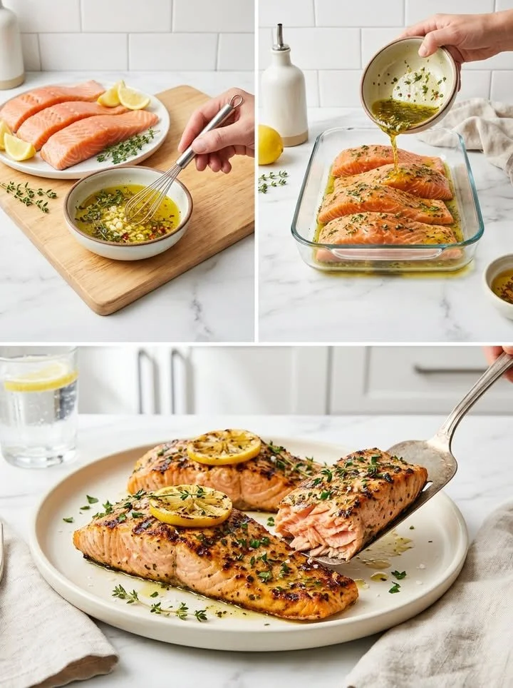 Zarter mediterraner Grill-Lachs auf dem Grill zubereitet mit Kräutern und Zitronen.