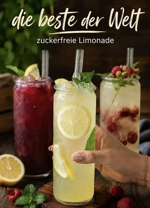 Erfrischende zuckerfreie Limonade in einem Glas, ideal für heiße Tage.