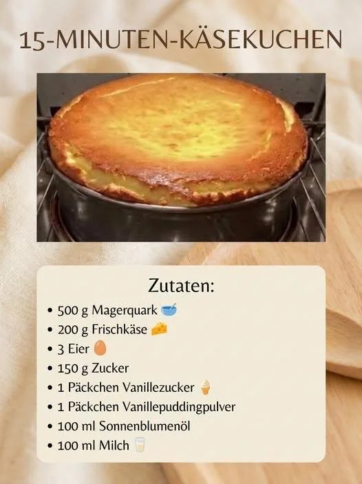 Schneller 15-Minuten-Käsekuchen auf einem Teller, bereit zum Servieren.