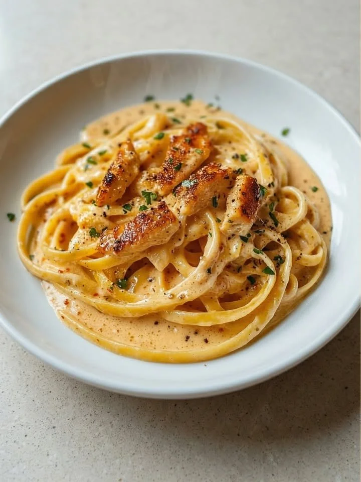Schnelles 20-Minuten-Hähnchen Alfredo Gericht mit cremiger Sauce