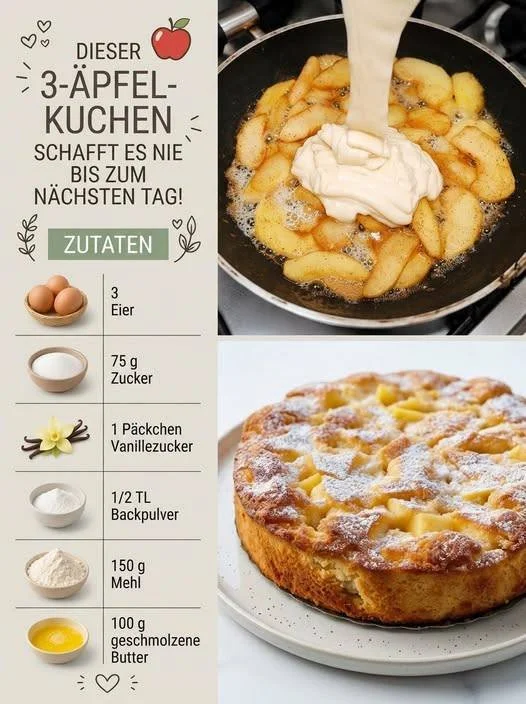 Frisch gebackener Äpfel-Kuchen auf einem Teller mit Apfelscheiben