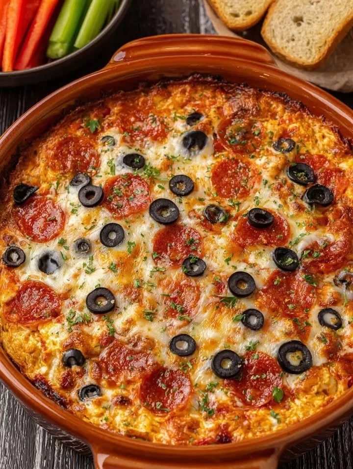Cremiger Pizza Dip für die perfekte Party-Vorspeise.