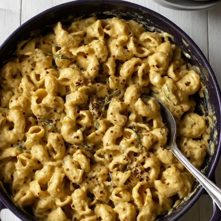 Ein Pfannen Mac ’n’ Käse in einer Schüssel serviert