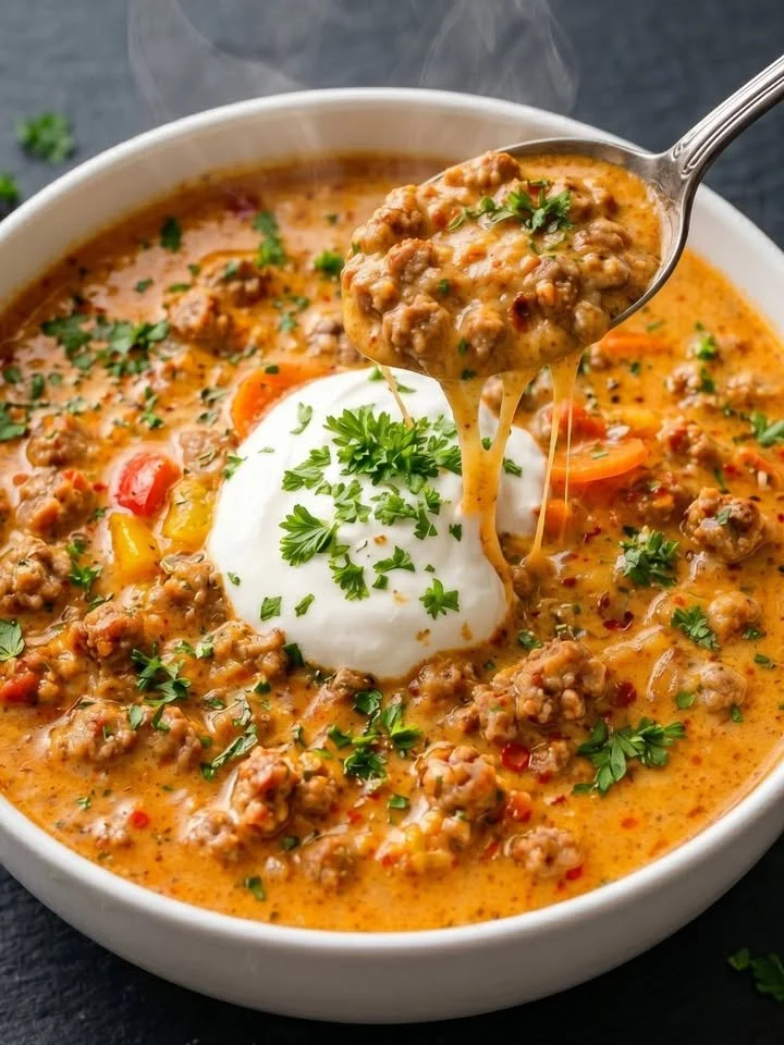Schüssel mit friss-dich-dumm-Suppe, lecker und sättigend