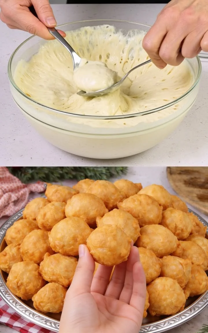 Frittelle – italienische Krapfen mit verschiedenen Füllungen, frisch zubereitet.