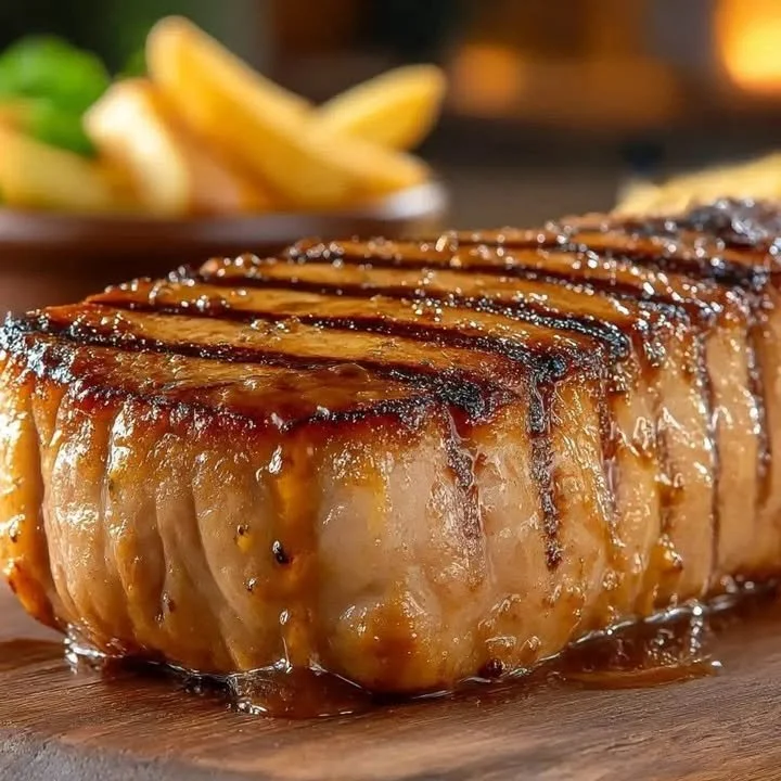Gegrillte Schweinekoteletts nach Roadhouse-Art auf dem Grill
