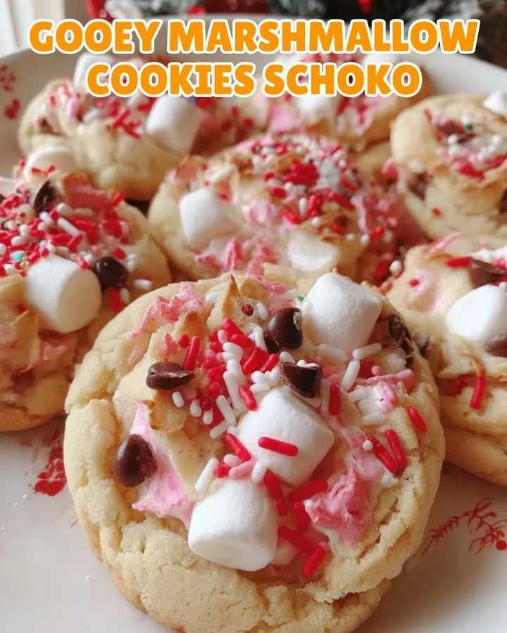 Gooey Marshmallow Cookies mit Schokolade, frisch gebacken und lecker
