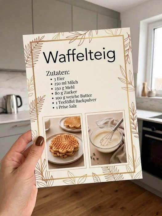 Klassischer Waffelteig Rezept mit frischen Zutaten und goldbraunen Waffeln