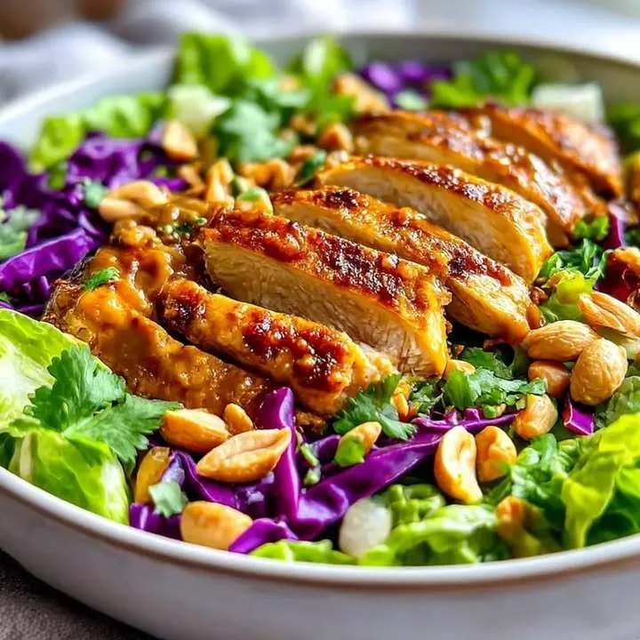 Knuspriger Thai-Huhn-Salat mit frischen Zutaten und aromatischen Gewürzen