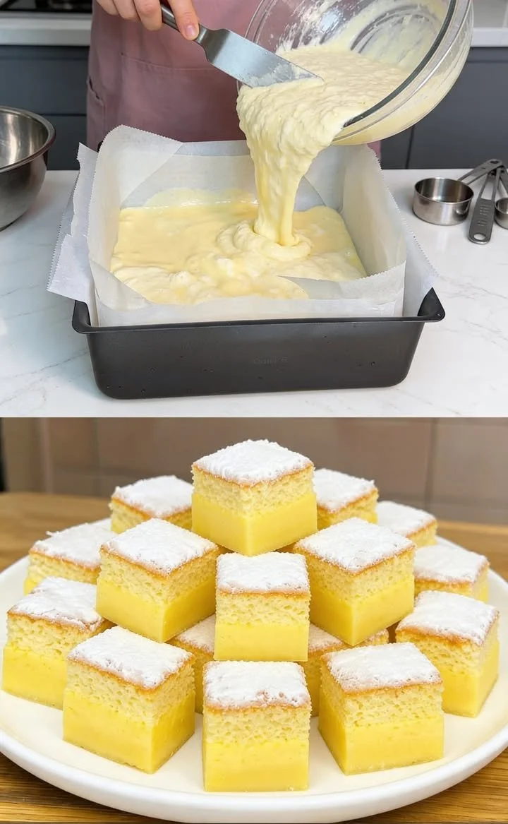 Saftiger Zitronenkuchen auf einem Teller mit Zitrone und Minze garniert