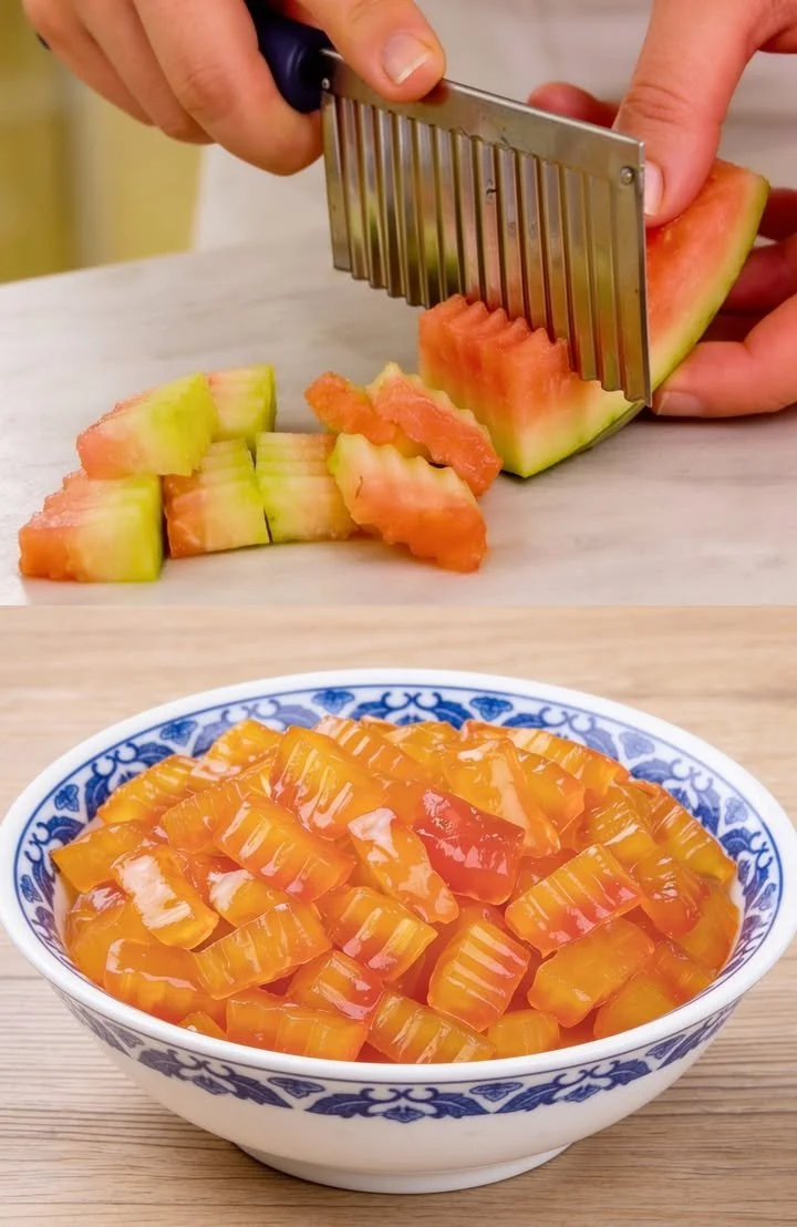 Wassermelonenschale als kreatives Kochrezept