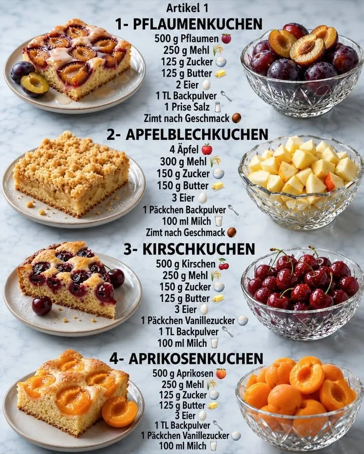 Hausgemachter Obstkuchen wie bei Oma, frisch gebacken und köstlich.