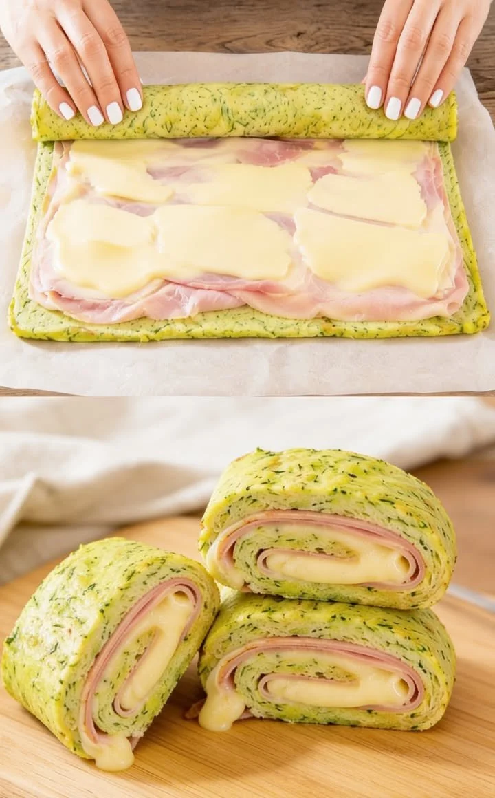 Gebackene Zucchini mit Eiern im Ofen
