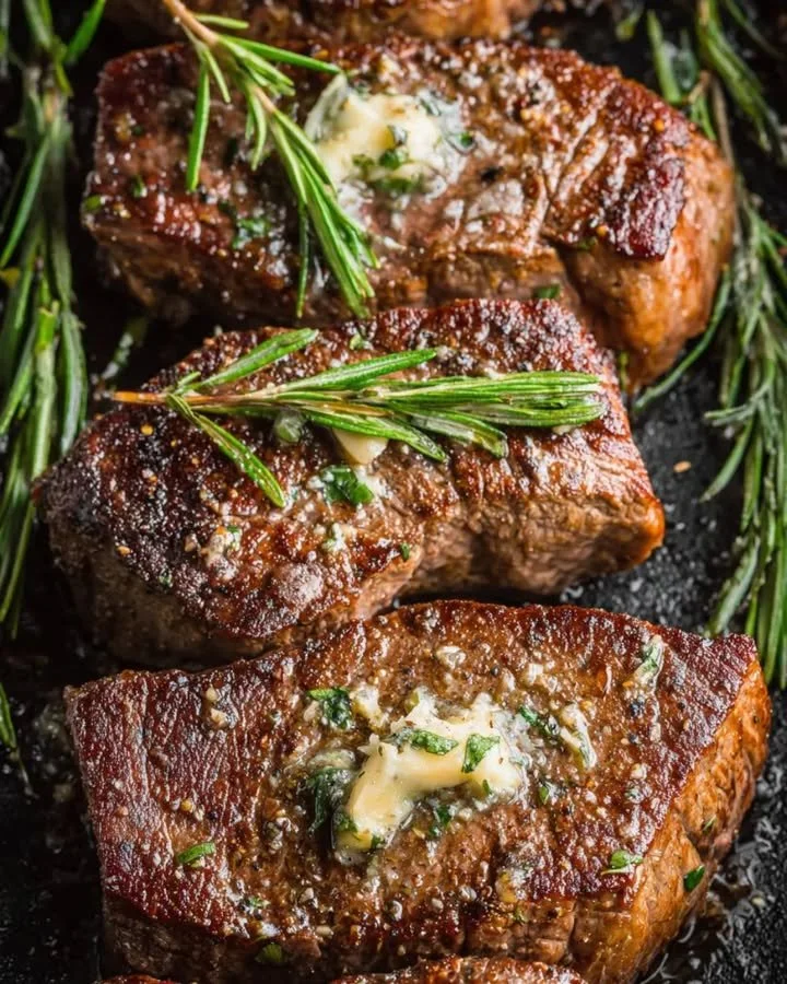 Saftiges gebratenes Steak in der Pfanne