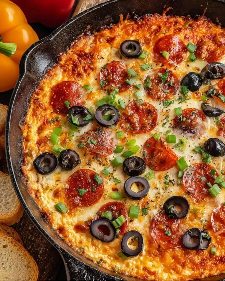 Leckeres Pizza Dip Rezept für Partys und Snacks mit Käse und Tomatensauce.