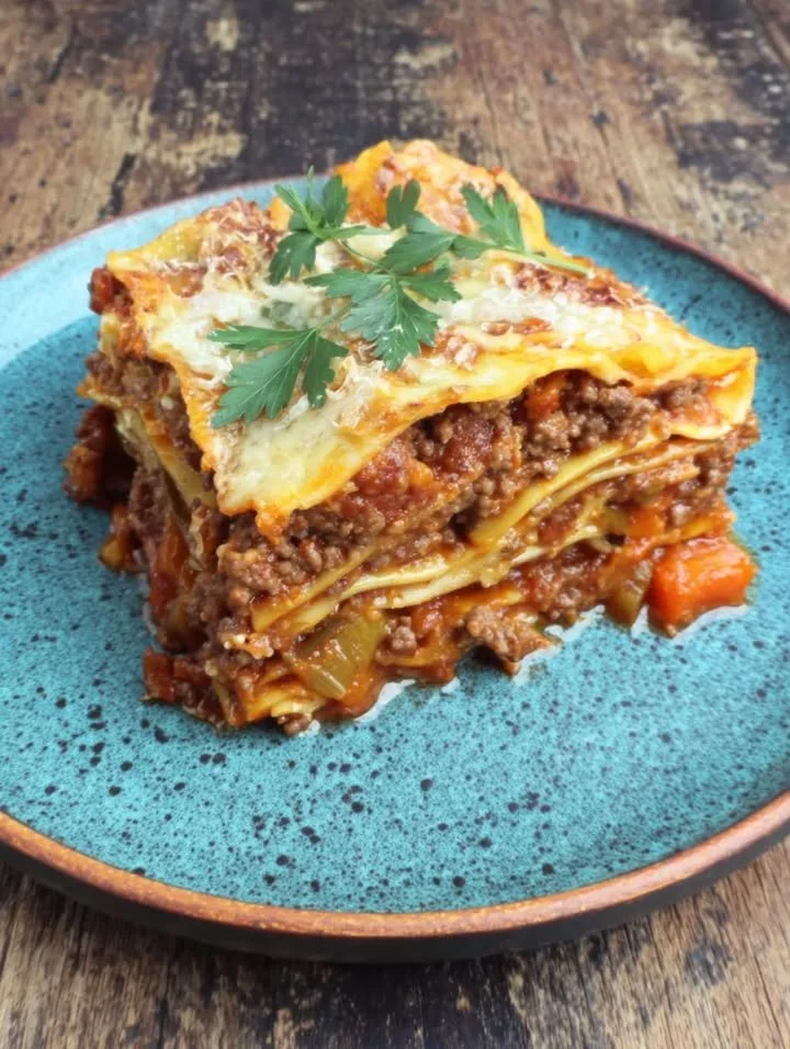 Leckere Rinder-Lasagne frisch aus dem Ofen