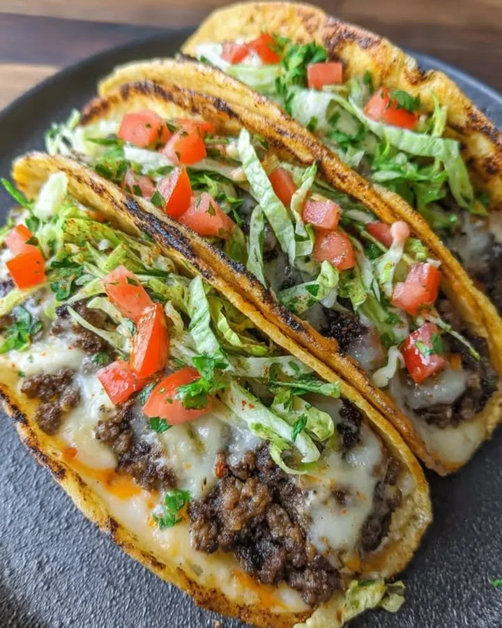 Smash Burger Tacos frisch zubereitet im Airfryer